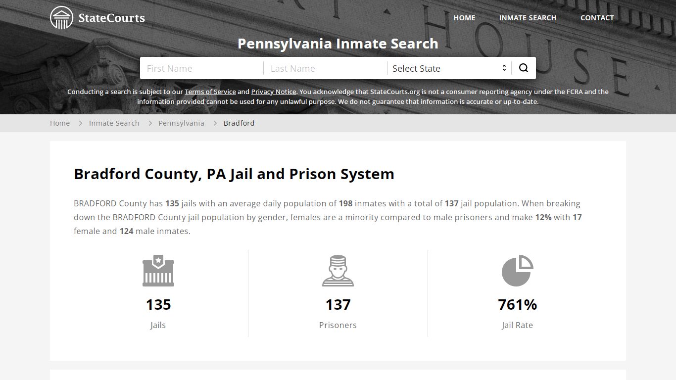 Bradford County, PA Inmate Search - StateCourts