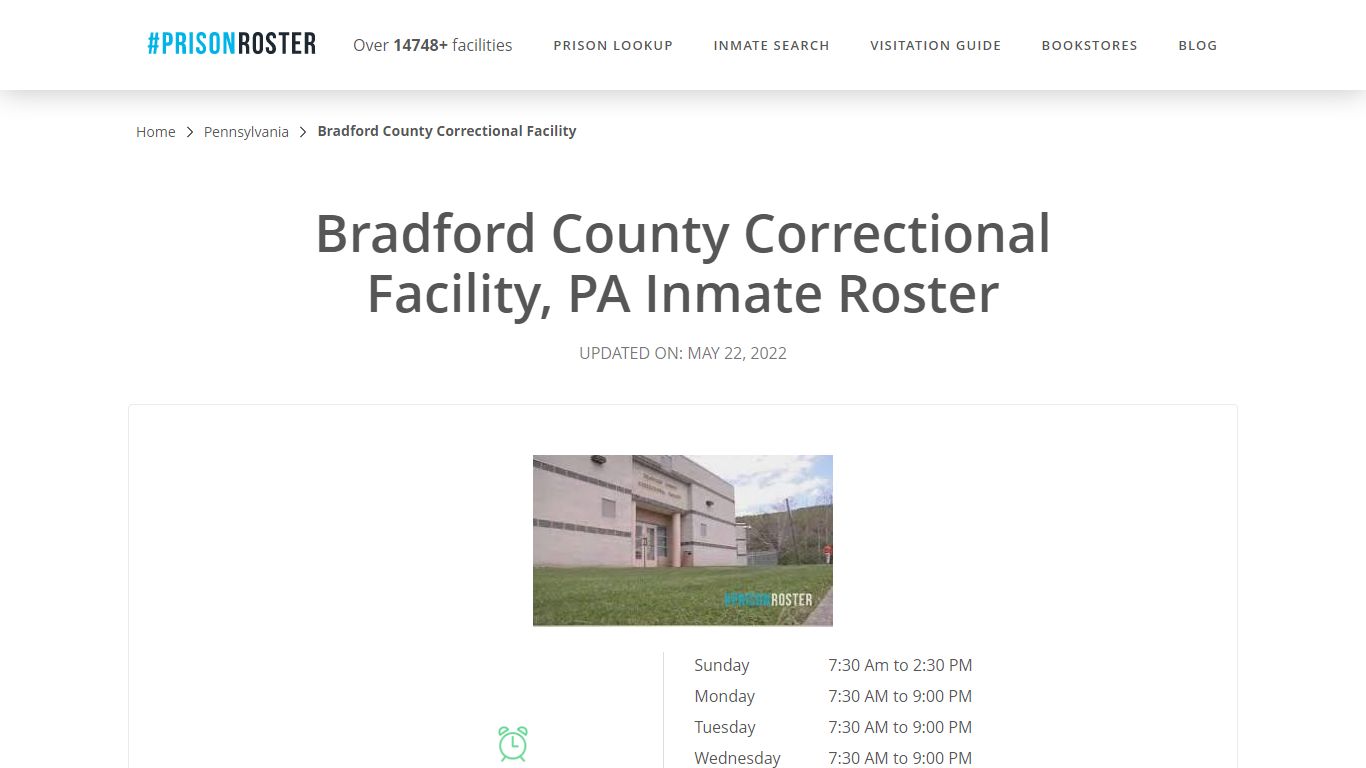 Bradford County Correctional Facility, PA Inmate Roster